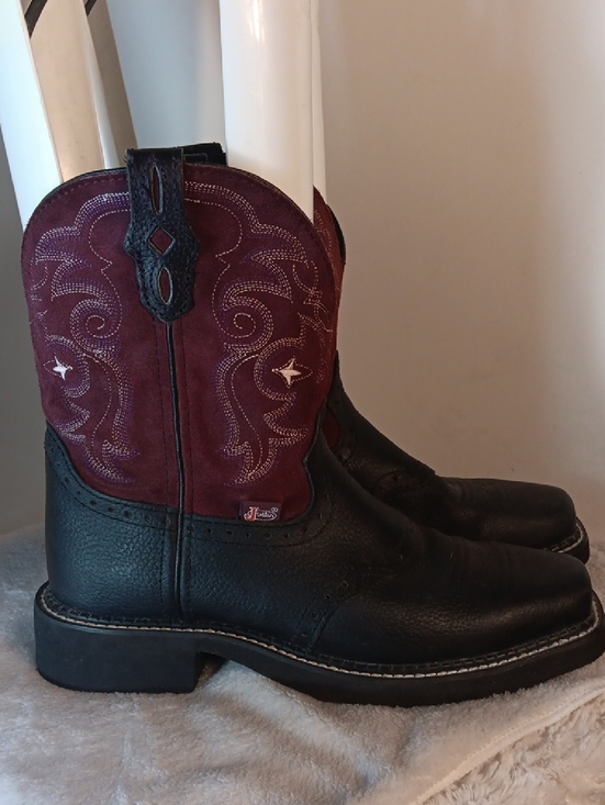 Justin Boots Shoes - Justin Gypsy Black & MaroonLeather Western Boots